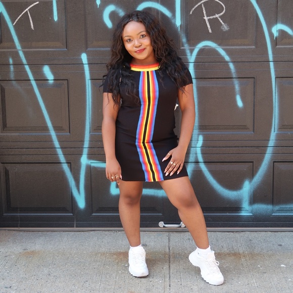 Rainbow stripe bodycon dress 🌈 - Picture 2 of 4